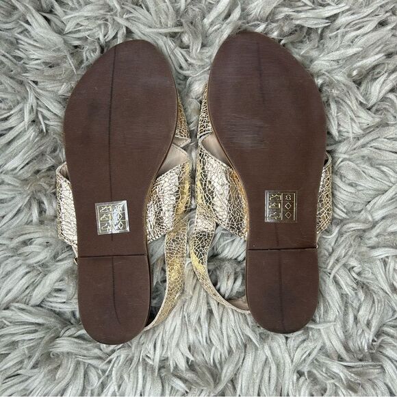 J. Crew Crewcuts metallic criss cross sandals girl’s shoe size 5 - Picture 5 of 5